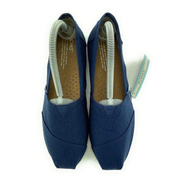 Toms Women's Alpargata Classic Navy Canvas Slip On Flat Shoes Sizes 6 - 11 M - Picture 6 of 8